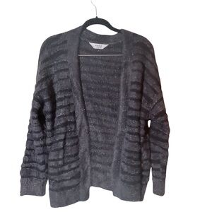 TruCloth Black Sparkle Open-Front Cardigan